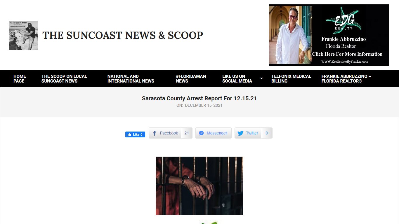 Sarasota County Arrest Report For 12.15.21 - The Suncoast ...
